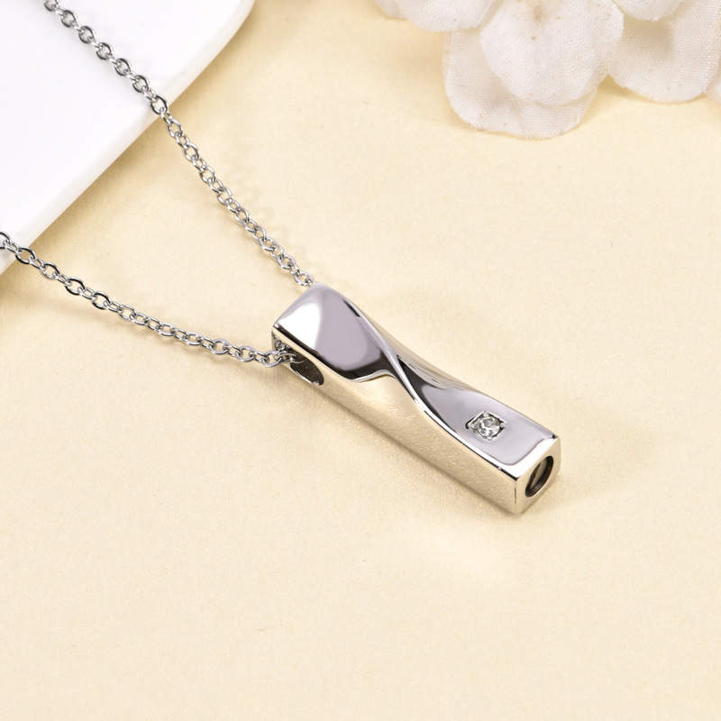 Jeweled Bar Pendant - Lotus