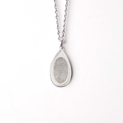 Teardrop Fingerprint Pendant - Lotus